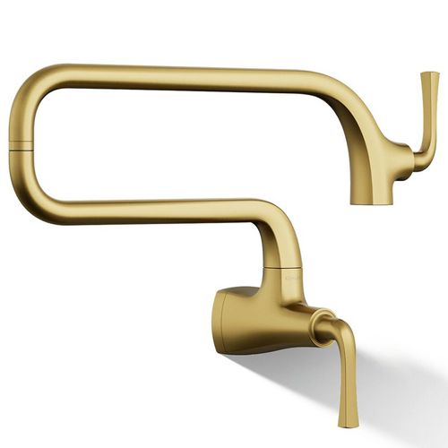 Main product image of Graze Wall Mount Pot Filler (Vibrant Brushed Moderne Brass), K-22066-2MB