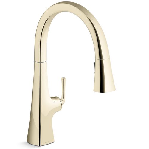 Main product image of Graze Touchless Pull-down Kitchen Faucet w/ 3-Function Sprayhead (Vibrant French Gold), K-22068-AF
