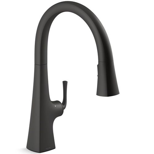 Main product image of Graze Touchless Pull-down Kitchen Faucet w/ 3-Function Sprayhead (Matte Black), K-22068-BL