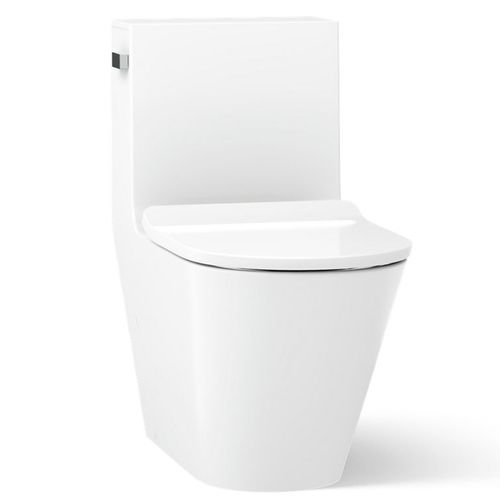 Main product image of Brazn One-piece Compact Elongated Toilet w/ Skirted Trapway, Dual-flush (White), K-22378-0