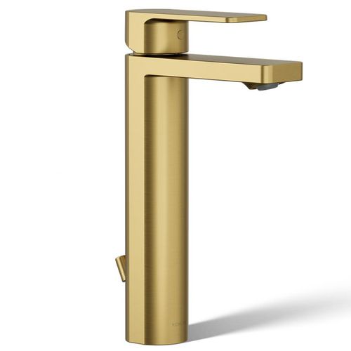 Main product image of Parallel Tall Single-handle Bathroom Sink Faucet, 1.2 GPM (Vibrant Brushed Moderne Brass), K-23475-4-2MB