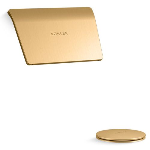 Main product image of Tea-for-Two Bath Drain Trim (Vibrant Brushed Moderne Brass), K-23857-2MB