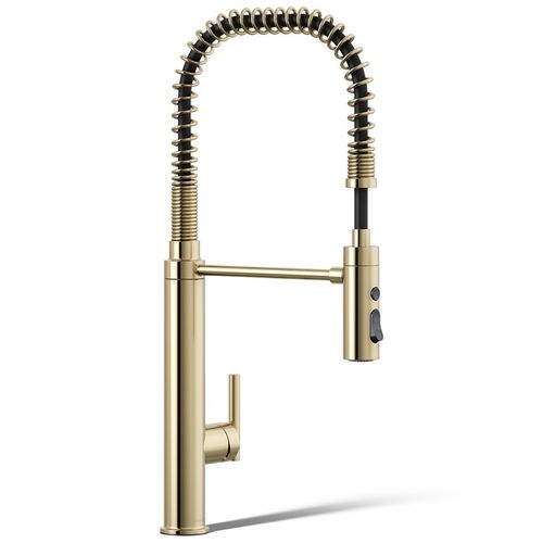 Main product image of Purist Semi-professional Kitchen Faucet w/ 3-Function Sprayhead (Vibrant French Gold), K-24982-AF