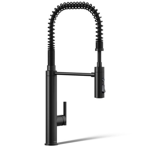 Main product image of Purist Semi-professional Kitchen Faucet w/ 3-Function Sprayhead (Matte Black), K-24982-BL