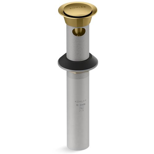 Main product image of Clicker Drain w/ Overflow (Vibrant Brushed Moderne Brass), K-25322-2MB