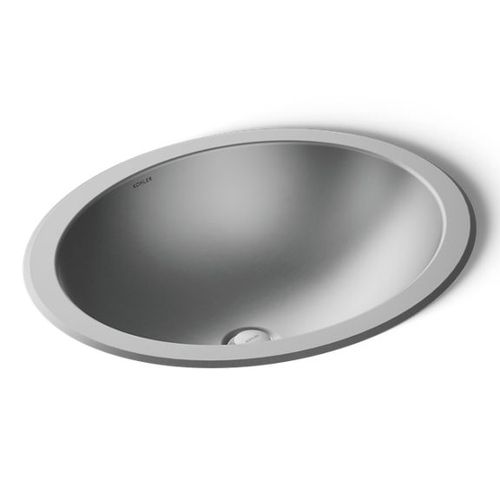 Main product image of Bachata 20" Oval Drop-in/undermount Bathroom Sink, No Overflow (Satin), K-2608-SU-NA