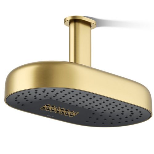 Main product image of Statement Oblong 14" 2-Function Rainhead, 2.5 GPM (Vibrant Brushed Moderne Brass), K-26295-2MB