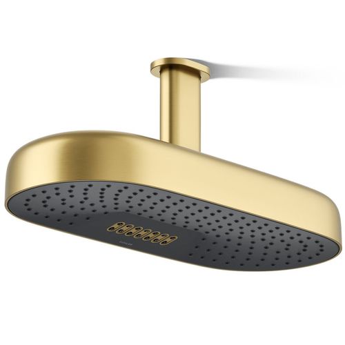 Main product image of Statement Oblong 18" 2-Function Rainhead, 2.5 GPM (Vibrant Brushed Moderne Brass), K-26297-2MB