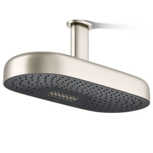 Main product image of Statement Oblong 18" 2-Function Rainhead, 2.5 GPM (Vibrant Brushed Nickel), K-26297-BN