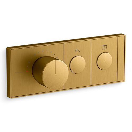 Main product image of Anthem Two-outlet Recessed Mechanical Thermostatic Valve Control (Vibrant Brushed Moderne Brass), K-26346-9-2MB