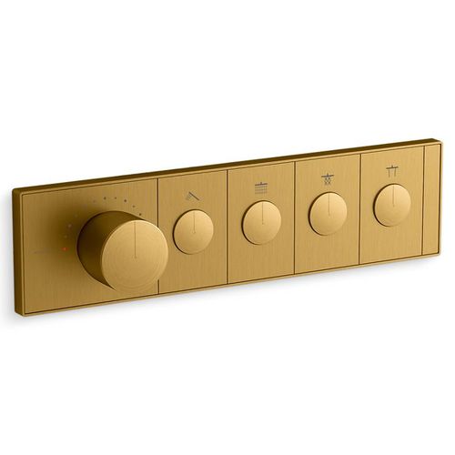 Main product image of Anthem Four-outlet Recessed Mechanical Thermostatic Valve Control (Vibrant Brushed Moderne Brass), K-26348-9-2MB