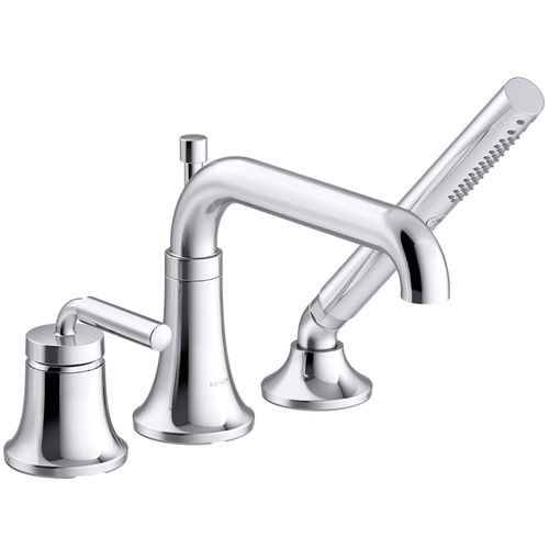 Main product image of Tone Deck Mounted Bath Faucet w/ Handshower (Polished Chrome), K-26441-4-CP