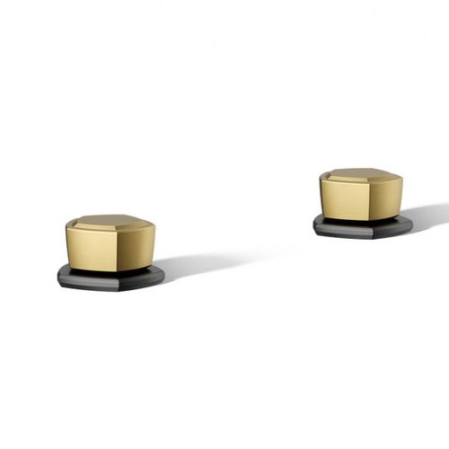Main product image of Occasion Knob Bathroom Sink Faucet Handles (Matte Black w/ Brushed Moderne Brass), K-27010-9-BMB