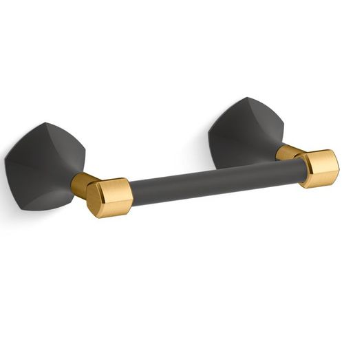 Main product image of Occasion Pivoting Toilet Paper Holder (Matte Black w/ Brushed Moderne Brass), K-27065-BMB