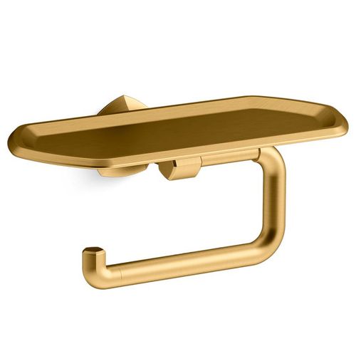 Main product image of Occasion Toilet Paper Holder w/ Tray (Vibrant Brushed Moderne Brass), K-27128-2MB