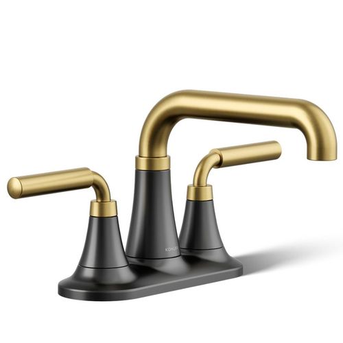 Main product image of Tone Centerset Bathroom Sink Faucet, 1.2 GPM (Matte Black w/ Brushed Moderne Brass), K-27414-4-BMB