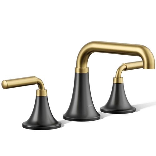 Main product image of Tone Widespread Bathroom Sink Faucet, 1.2 GPM (Matte Black w/ Brushed Moderne Brass), K-27416-4-BMB