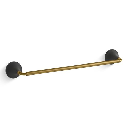 Main product image of Tone 18" Towel Bar (Matte Black w/ Brushed Moderne Brass), K-27425-BMB