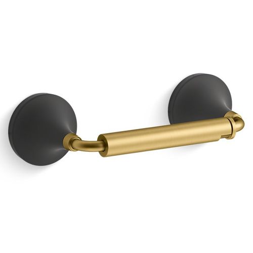 Main product image of Tone Pivoting Toilet Paper Holder (Matte Black w/ Brushed Moderne Brass), K-27429-BMB