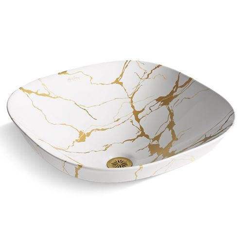 Main product image of Aureus 16-3/4" Square Vessel Bathroom Sink, No Overflow (White), K-28038-AUR-0