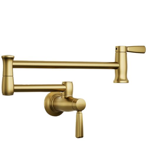 Main product image of Wall Mount Pot Filler (Vibrant Brushed Moderne Brass), K-35744-2MB