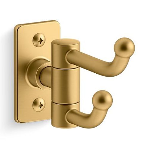 Main product image of Castia Double Robe Hook (Vibrant Brushed Moderne Brass), K-35927-2MB