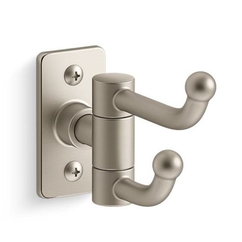 Main product image of Castia Double Robe Hook (Vibrant Brushed Nickel), K-35927-BN