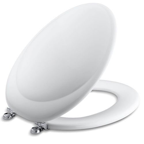 Main product image of Revival Elongated Toilet Seat w/ Polished Chrome Hinges (White), K-4615-CP-0