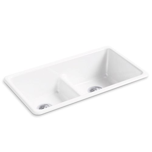Main product image of Iron/Tones Smart Divide 33" Top-/undermount Double-bowl Kitchen Sink (White), K-5312-0