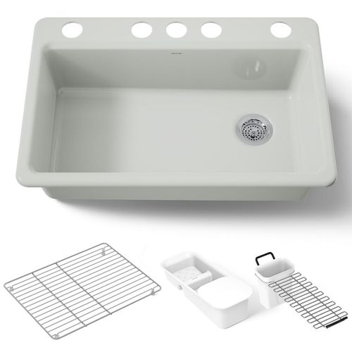 Main product image of Riverby 33" Undermount Single-bowl Workstation Kitchen Sink (Sea Salt), K-5871-5UA3-FF