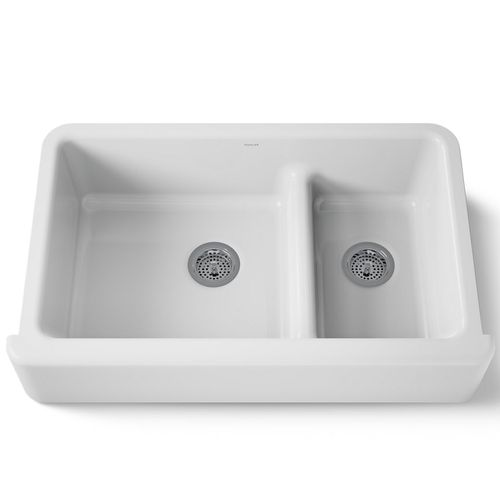 Main product image of Whitehaven Smart Divide 35-3/4" Undermount Double-bowl Farmhouse Kitchen Sink (Biscuit), K-6427-96
