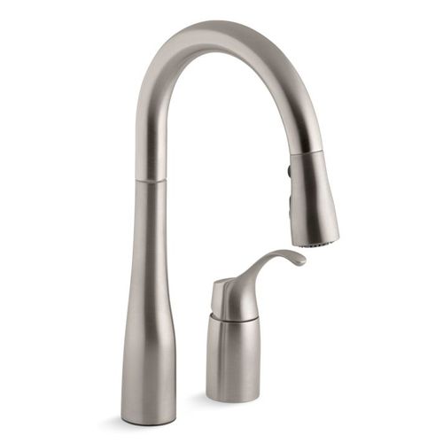 Main product image of Simplice Single-Control Remote Valve Secondary Pull-Down Spray Kitchen Sink Faucet - Vibrant Stainless Finish, K-649-VS