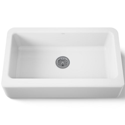 Main product image of Dickinson 33" Undermount Single-bowl Farmhouse Kitchen Sink (White), K-6546-0