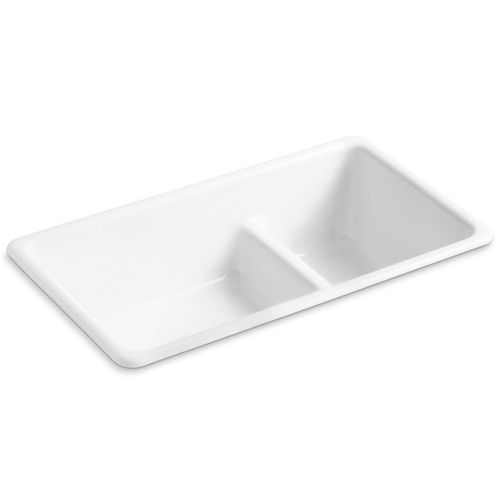 Main product image of Iron/Tones Smart Divide 33" Top-/undermount Double-bowl Kitchen Sink (White), K-6625-0