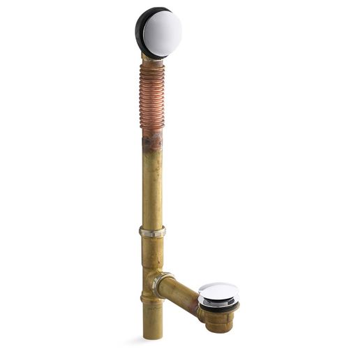Main product image of Clearflo Brass Toe Tap Bath Drain (Polished Chrome), K-7259-CP