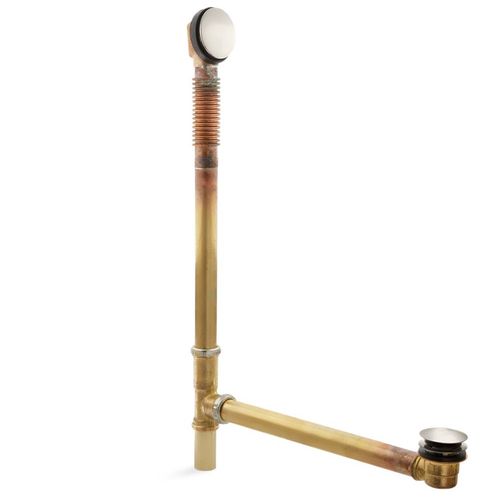 Main product image of Clearflo Brass Toe Tap Bath Drain (Vibrant Brushed Nickel), K-7265-BN