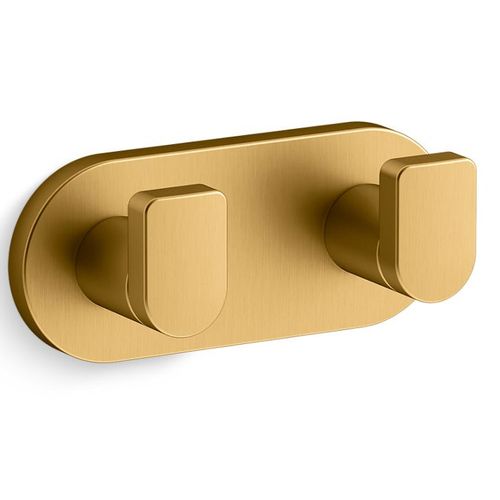 Main product image of Composed Double Robe Hook (Vibrant Brushed Moderne Brass), K-73146-2MB