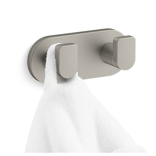Main product image of Composed Double Robe Hook (Vibrant Brushed Nickel), K-73146-BN
