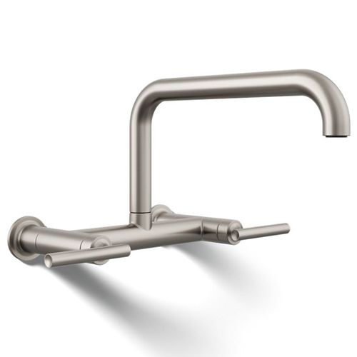 Main product image of Purist Two-hole Wall Mount Bridge Kitchen Faucet (Vibrant Stainless), K-7549-4-VS
