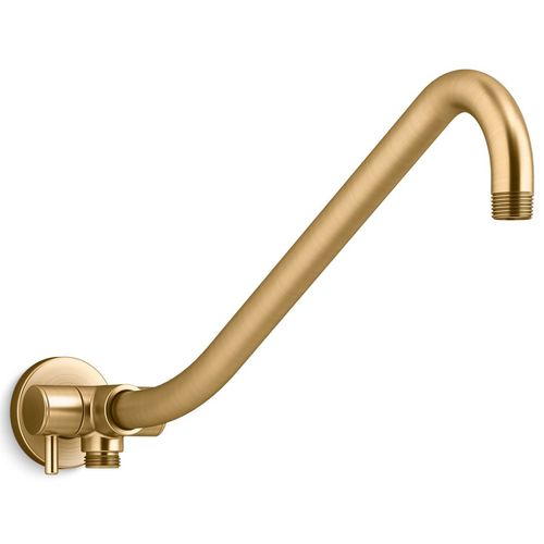 Main product image of Gooseneck Rainhead Arm w/ 3-way Diverter (Vibrant Brushed Moderne Brass), K-76336-2MB