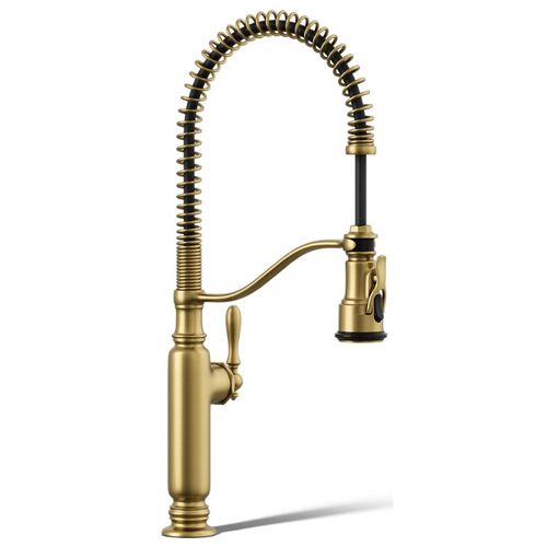 Main product image of Tournant Semi-professional Kitchen Faucet w/ 3-Function Sprayhead (Vibrant Brushed Moderne Brass), K-77515-2MB