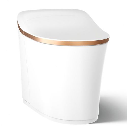 Main product image of Eir One-piece Elongated Smart Toilet, Dual-flush (White w/ Sunrise Gold Trim), K-77795-0SG