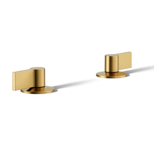Main product image of Lever Bathroom Sink Faucet Handles (Vibrant Brushed Moderne Brass), K-77974-4-2MB
