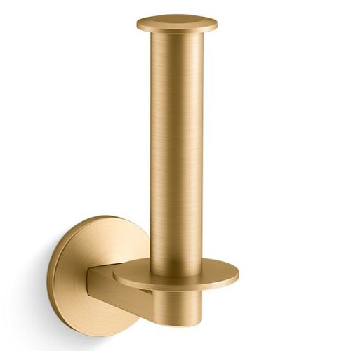 Main product image of Vertical Toilet Paper Holder (Vibrant Brushed Moderne Brass), K-78383-2MB