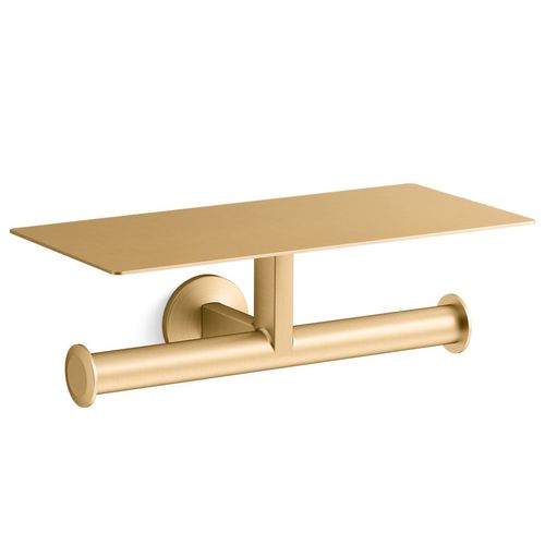 Main product image of Covered Double Toilet Paper Holder (Vibrant Brushed Moderne Brass), K-78384-2MB