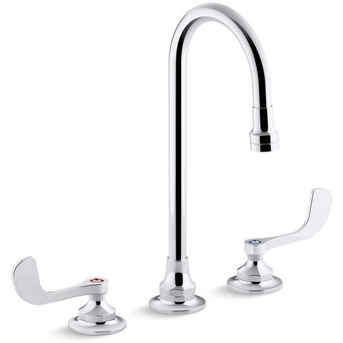 Main product image of Triton Bowe 0.5 GPM Widespread Bathroom Sink Faucet w/ Laminar Flow, Gooseneck Spout And Wristblade Handles, Drain Not Included (Polished Chrome), K-800T70-5ANL-CP