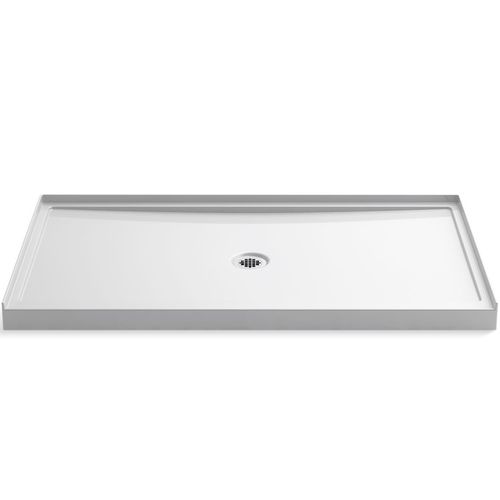 Main product image of Rely 60" X 34" Alcove Shower Base, Center Drain (White), K-8649-0