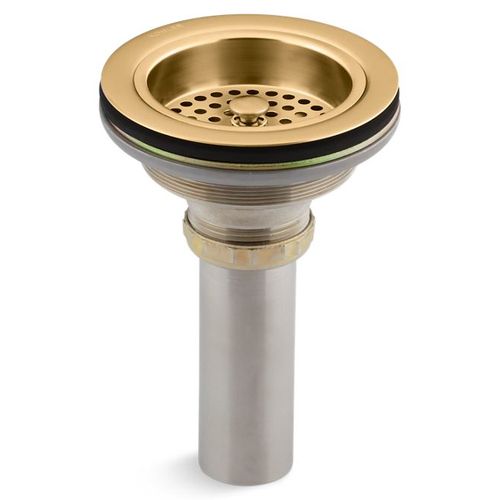 Main product image of Duostrainer Sink Drain And Strainer w/ Tailpiece (Vibrant Brushed Moderne Brass), K-8801-2MB