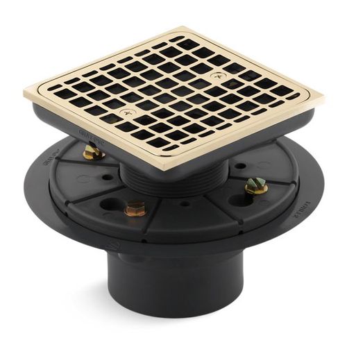 Main product image of Clearflo Square Design Tile-in Shower Drain (Vibrant French Gold), K-9136-AF