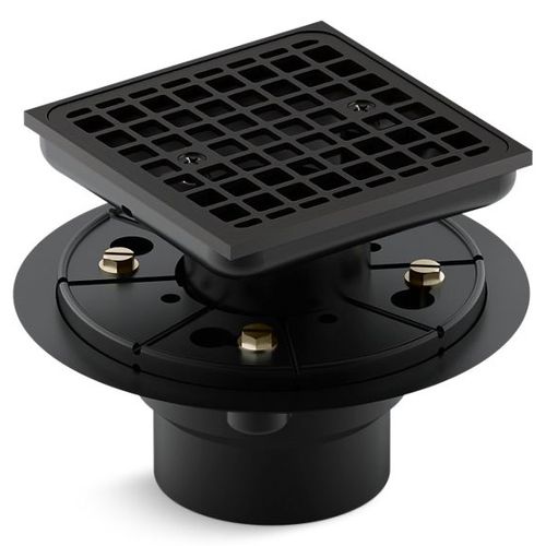 Main product image of Clearflo Square Design Tile-in Shower Drain (Matte Black), K-9136-BL